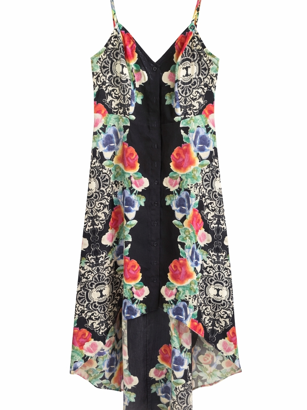 Guess Los Angelas Floral Chic High-Low Y2K Dress XS - Picture 1 of 8